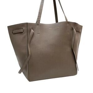 Good Celine Leather Cabas Phantom Shoulder Tote Bag Beige